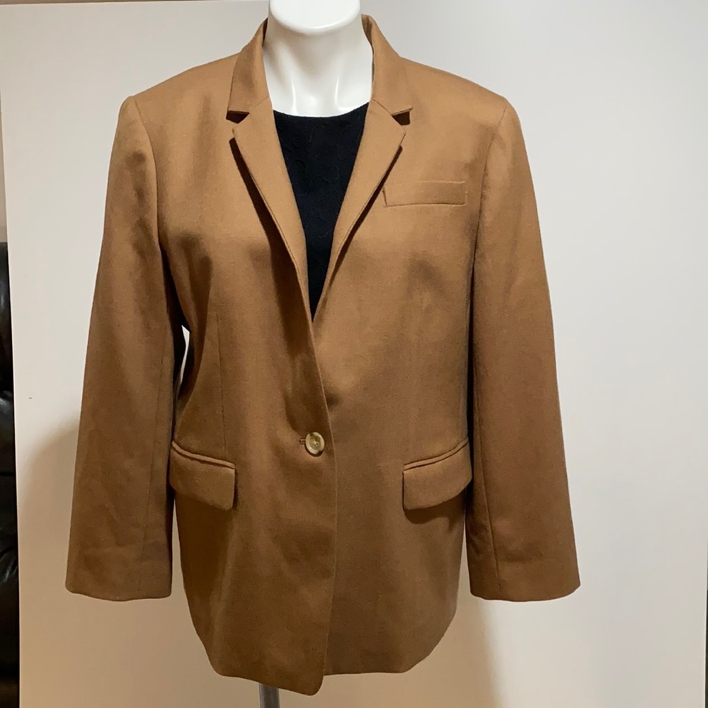 J. Crew Regent Blazer camel wool size 16 lining